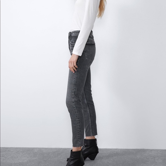Zara gray Faded hi-rise jeans Size 38/6 - Picture 2 of 5
